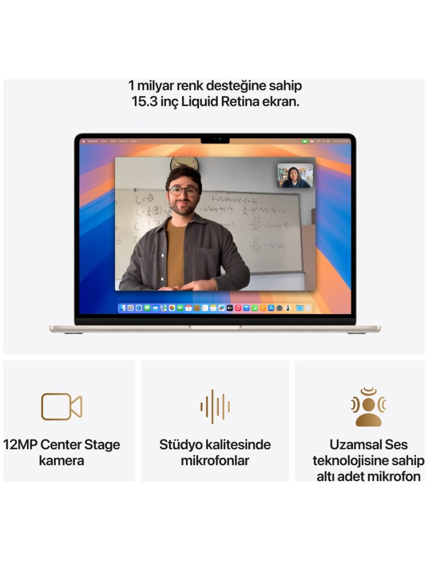 Apple MacBook Air M4 24GB 512GB SSD macOS 15" Taşınabilir Bilgisayar Yıldız Işığı MC6K4TU/A