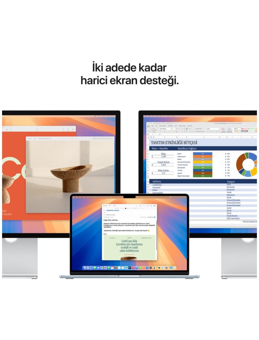 Apple MacBook Air M4 24GB 512GB SSD macOS 15" Taşınabilir Bilgisayar Gece Yarısı MC6L4TU/A